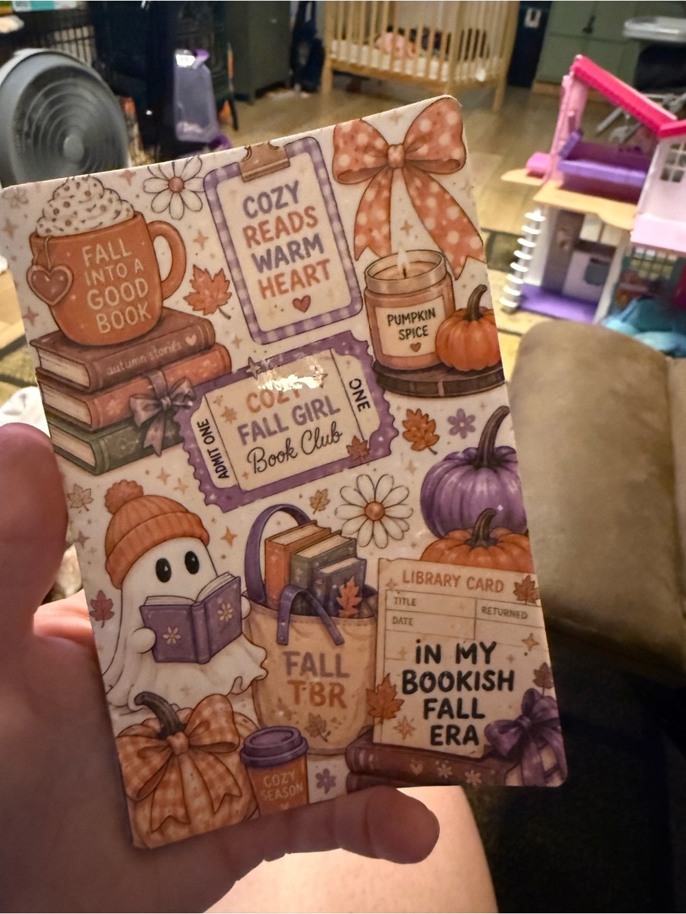 Fall Bookish Kindle insert 4x6 (basic kindle) - Cozy Autumn Designs